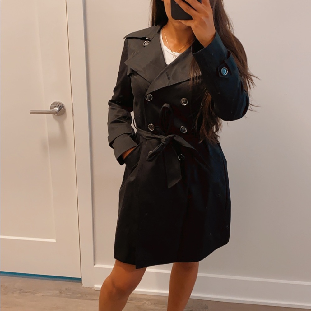 💗KARL LAGERFELD Black Trench Coat w Belt